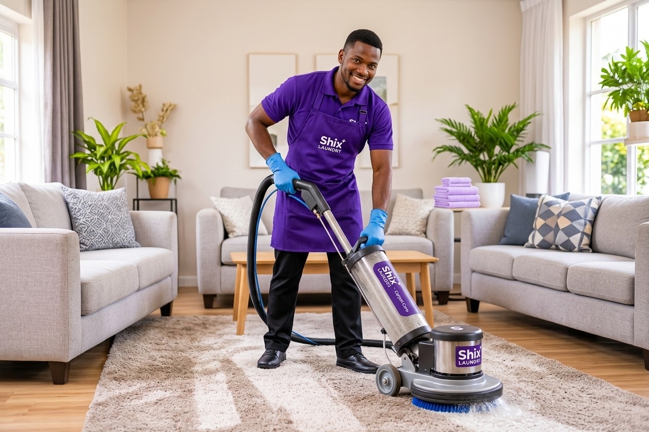 Carpet being cleaned